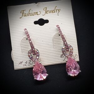 Pink Teardrop Earrings
